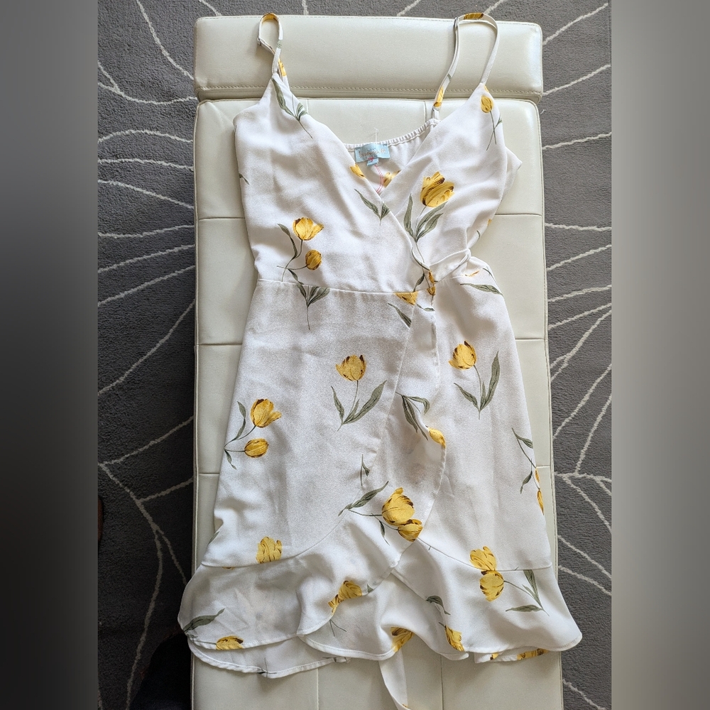 Floral Tulip Strappy Wrap Dress